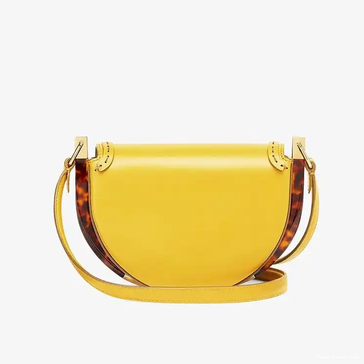 Cheap Bag Logo In Fendi ROMA Moonlight Leather Yellow Calf 0518